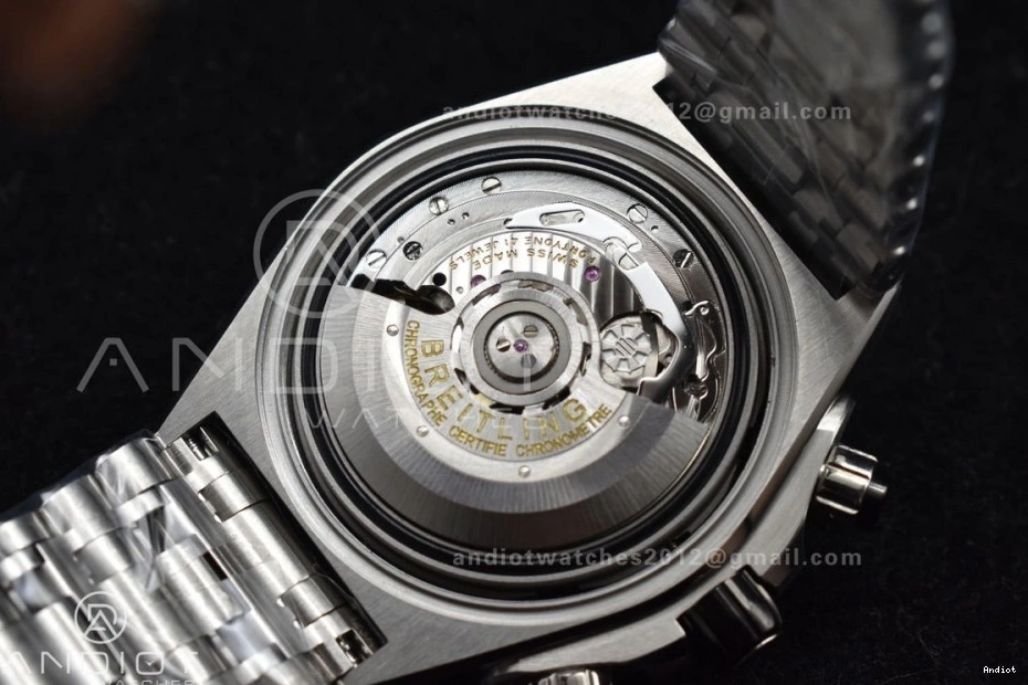 Bracelet SS 44mm Best B01 SS Dial A7750 BLSF Edition Black on 1:1 Chronomat 1123